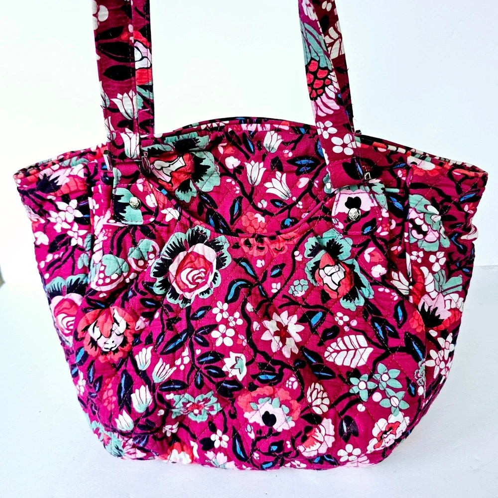 Vera Bradley Floral Quilted Shoulder Bag Pink‎ Cottagecore Preppy Pixie Blooms